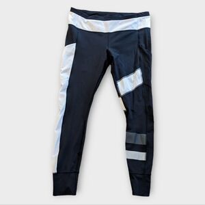 Size 10 Lululemon Speed Tight II, Full on Luxtreme, Black and White Reflective